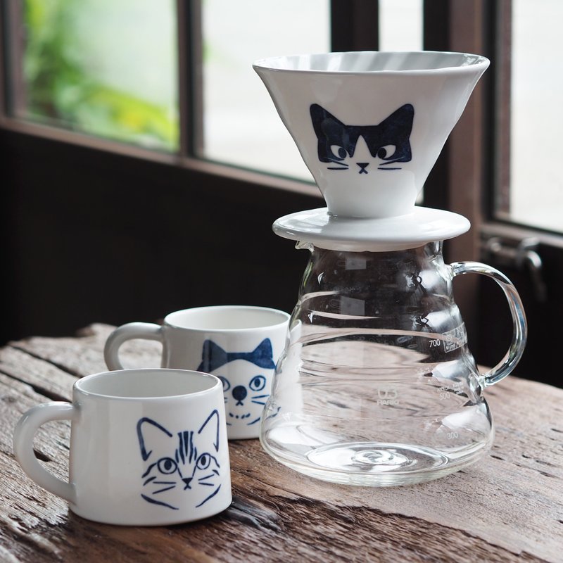 V+ Nautilus High Flow Immersion Coffee Filter Cup [Stop Cat Rescue Project] Seven Types - Coffee Pots & Accessories - Porcelain White