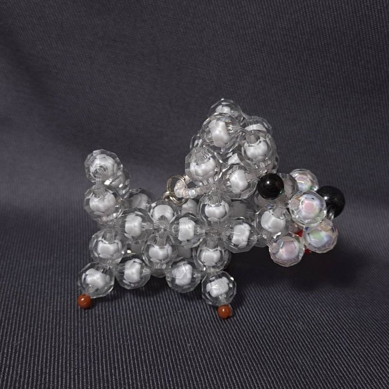 [Metta Mind] Styling Beaded Pendant Ornaments - Cute Pet Series Schnauzer - Keychains - Acrylic Gray