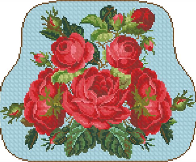 Vintage Petit-point Needlework Red Rose in Standing Frame from 1960s   Cross stitch flowers, Floral cross stitch pattern, Cross stitch rose