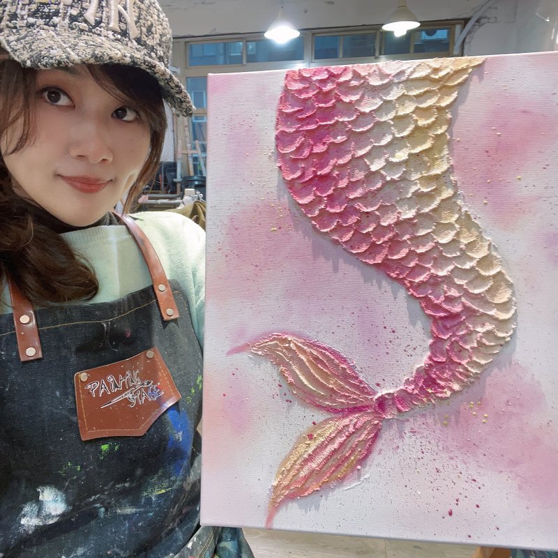 Wang Kaga Oil Painting - Pink Mermaid Fantasy 6F - Posters - Pigment Pink