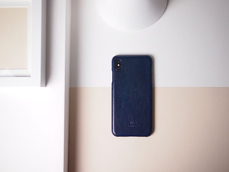 真皮手機殼背蓋 Phone Xs Max Original - 藍-客製化刻字禮物 - 手機殼/手機套 - 真皮 藍色