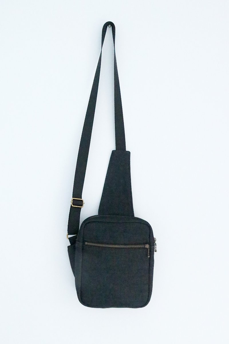 Shoulder bag - cowboy - กระเป๋าแมสเซนเจอร์ - ผ้าฝ้าย/ผ้าลินิน สีดำ