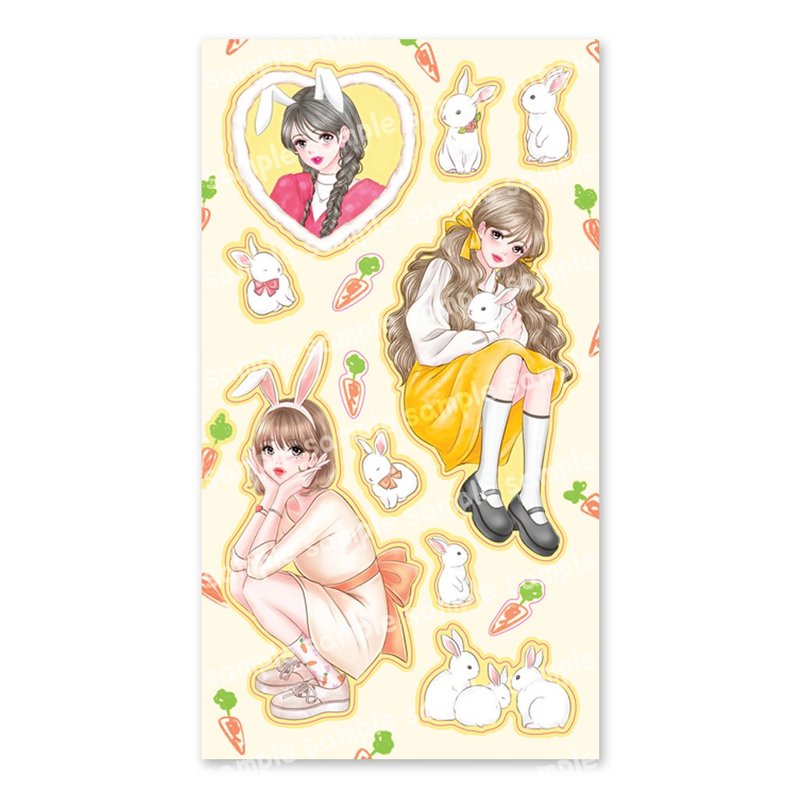 rabbit cut sticker - 貼紙 - 紙 