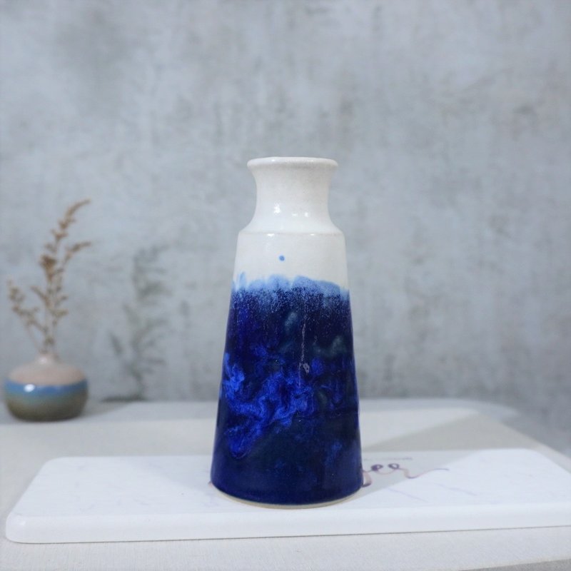 寶藍大高腰花瓶-約13CM - 花瓶/花器 - 陶 多色