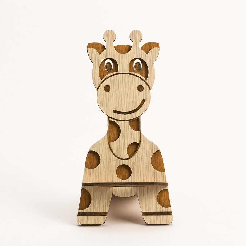 [Teacher’s Day Gift] Wooden Cell Phone Holder─Giraffe - Items for Display - Wood Yellow