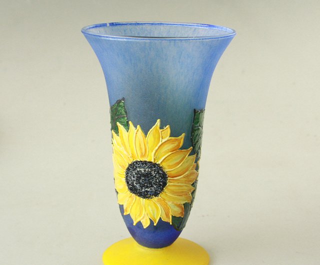 【希少】　Legras ルグラ　ガラス花瓶　ひまわり 希少】 Legras ルグラ ガラス花瓶 ひまわり 希少】 Legras
