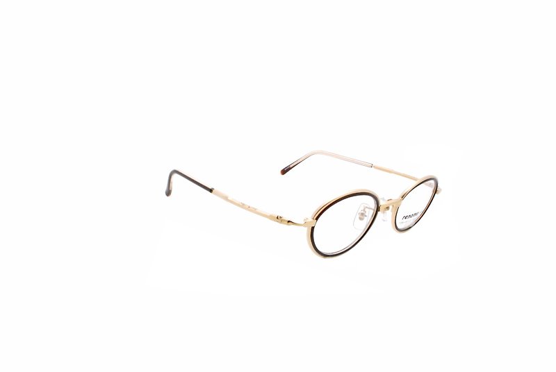 別売り平面・度付きレンズ renomaT28-9712 COL2A 90年代 アンティーク メガネ 日本製 - 眼鏡・フレーム - 金属 ゴールド