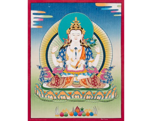 h21# 四腕観音 仏祖 唐卡 タンカ Thang-ga 装飾画民间文化芸術 500x0.jpg
