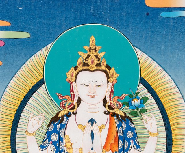 h21# 四腕観音 仏祖 唐卡 タンカ Thang-ga 装飾画民间文化芸術 500x0.jpg