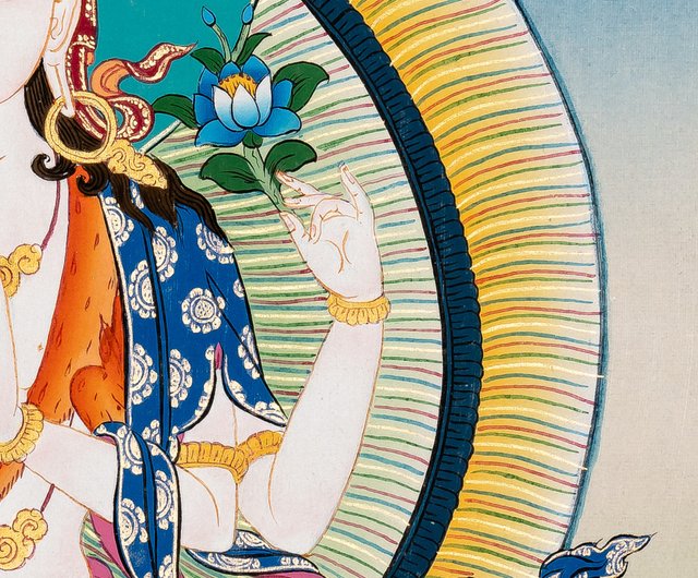 h21# 四腕観音 仏祖 唐卡 タンカ Thang-ga 装飾画民间文化芸術 500x0.jpg
