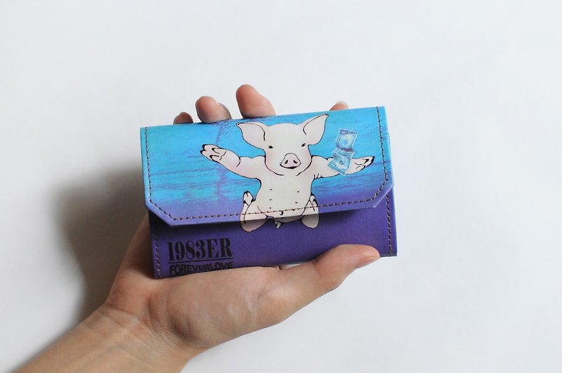 Handmade Paper Purse - Nirvana - กระเป๋าใส่เหรียญ - กระดาษ สีน้ำเงิน