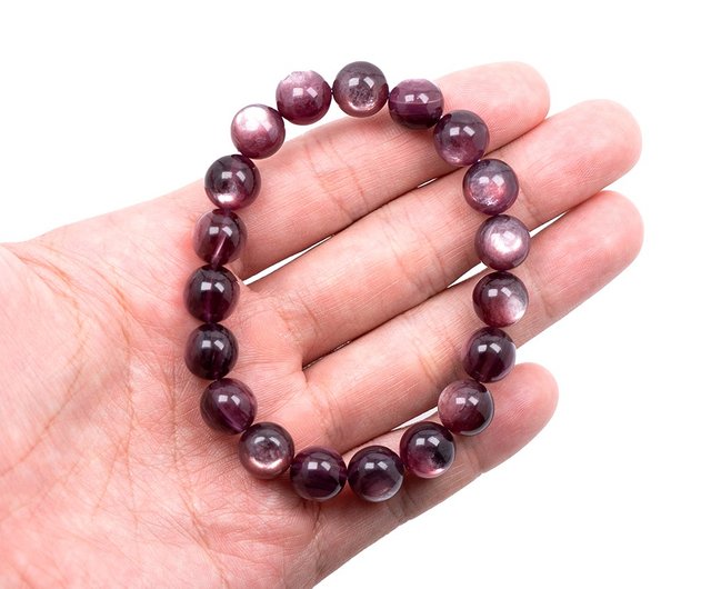 正佳珠寶】紫鋰雲母秘霧雲紫9.8-10.2mm 紫雲母手珠正佳珠寶Gemsrich