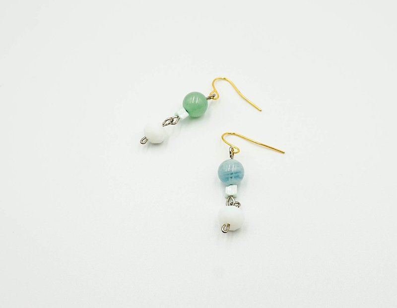 Handmade Earrings - ต่างหู - เครื่องเพชรพลอย สีน้ำเงิน