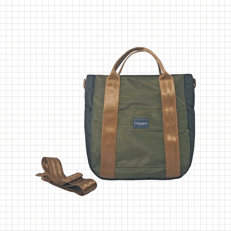 CR2 multi-pocket three-purpose bag CR2-2207-OG [Taiwanese original bag brand] - Handbags & Totes - Nylon Green