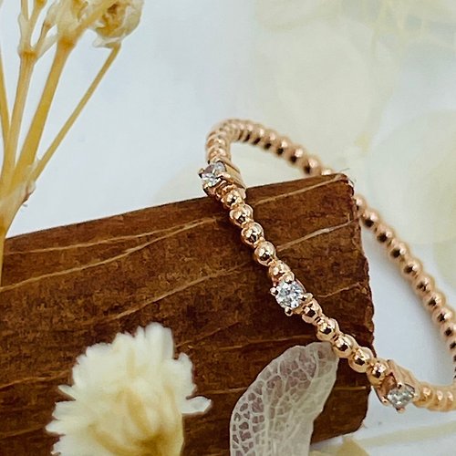 Hee jewelry合一輕珠寶 天然鑽石 18K金/750R 玫瑰金色 戒指 輕珠寶飾品 S202