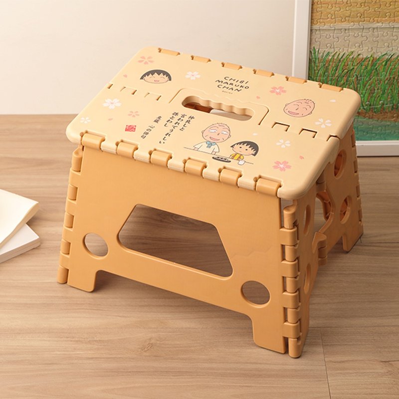 Chibi Maruko Folding Chair You Cangxin の Haiku - Portable Non-slip Folding Chair Stool Chair - Chairs & Sofas - Other Materials Multicolor