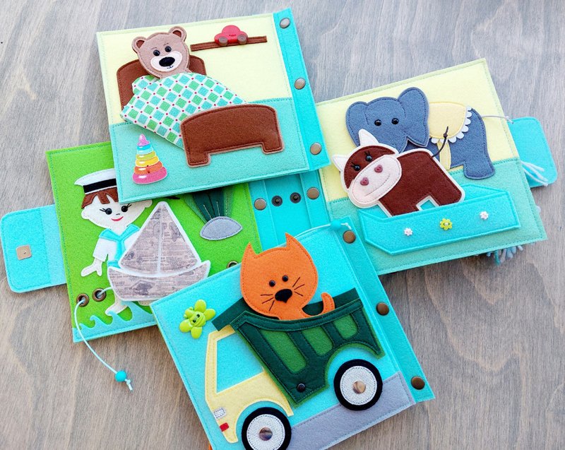 Montessori Development Mini-Book Nature, TACTILE BOOK FOR A BABY, 我的第一本書 3 - 寶寶/兒童玩具/玩偶 - 其他材質 多色