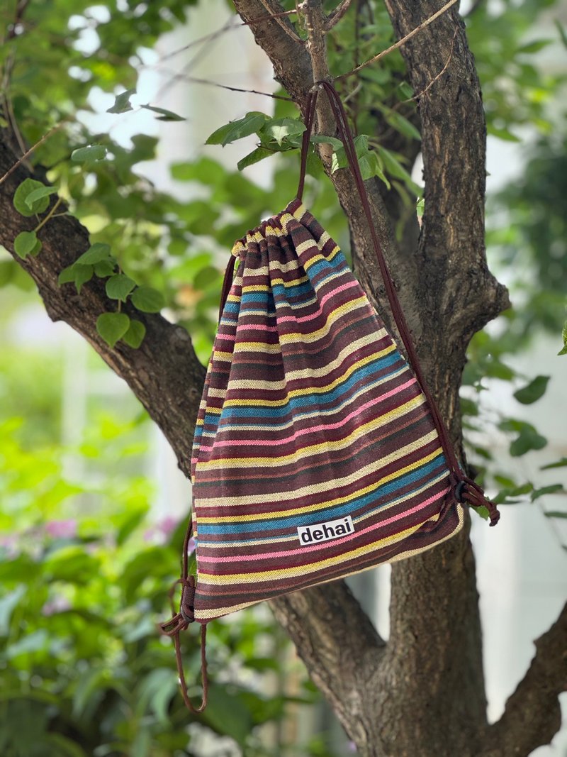 Lightweight Canvas Net String Bag - กระเป๋าเป้สะพายหลัง - ผ้าฝ้าย/ผ้าลินิน หลากหลายสี