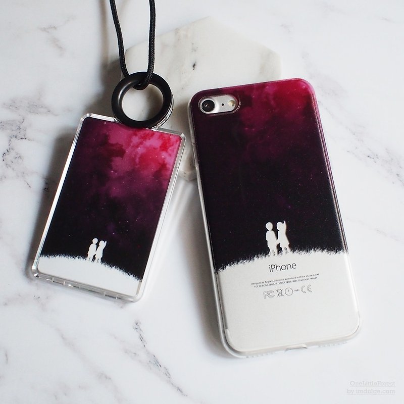 Under the Stars, iPhonecase and Cardholder set - ID & Badge Holders - Silicone Purple