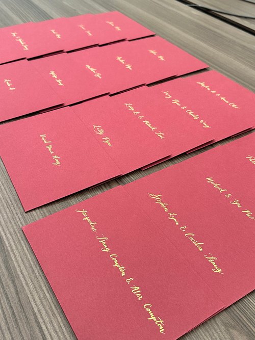 MYLove Design HK 訂製手寫人名 婚禮活動信封文字代寫 客製化