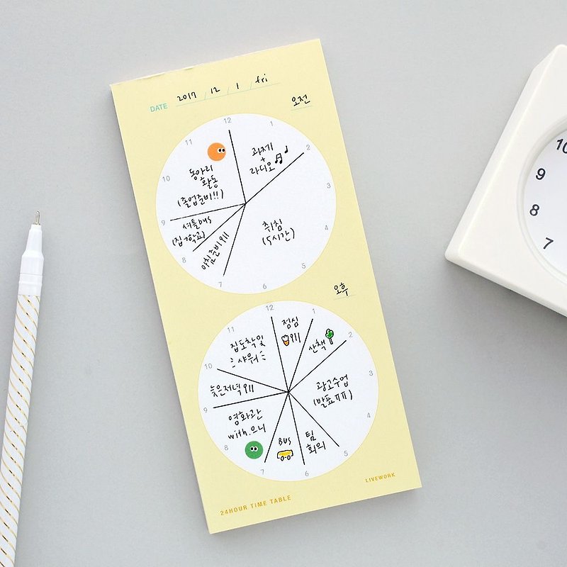 Livework - Ice cream sticky notes - Round cake schedule, LWK39983 - กระดาษโน้ต - กระดาษ สีเหลือง
