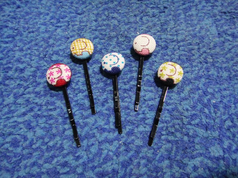 Elephant Kingdom Button Hairpin [Optional colors shipped randomly] C20ASY23 - เครื่องประดับผม - ผ้าฝ้าย/ผ้าลินิน 