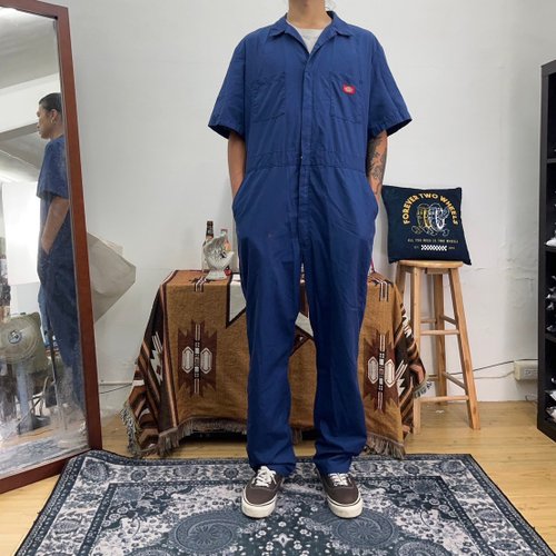 afterwork DICKIES 藍色 短袖 連身工作服 COVERALLS LR 古著 二手