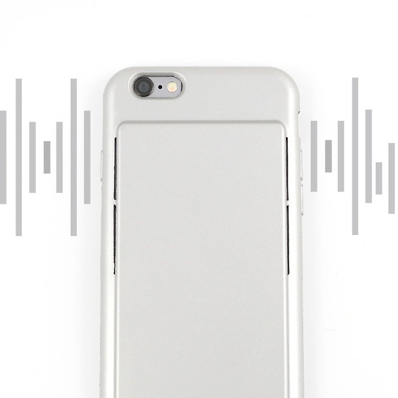 [Oshi OSHI] Dual Speaker Mobile Shell - Silver (For iPhone6 ​​Plus/6s Plus) - Phone Cases - Plastic Silver