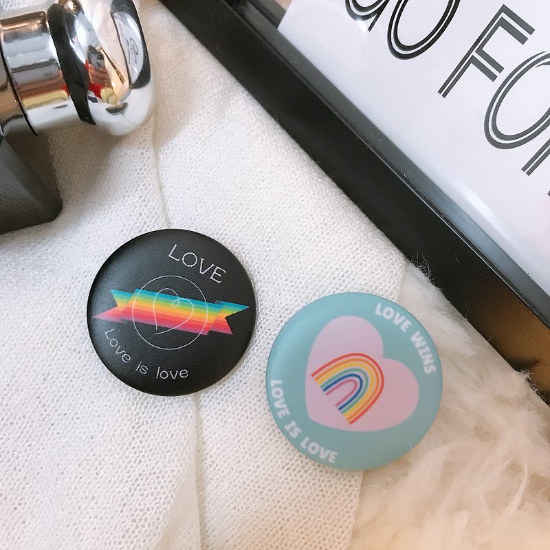 Rainbow Gay Parade Rainbow Pin Matte Brooch Badge Badge Set of 2 - Brooches - Stainless Steel Multicolor