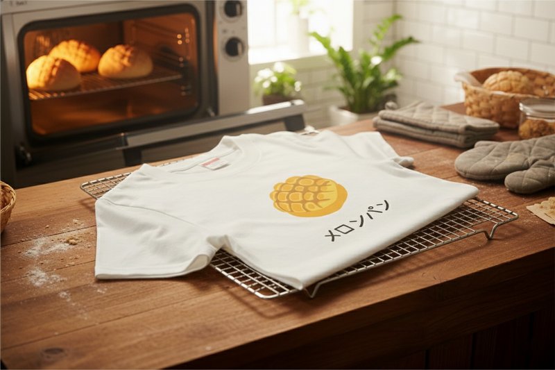 菠蘿麵包 T恤 |食物 插畫|  A004 - 女裝 T 恤 - 棉．麻 多色