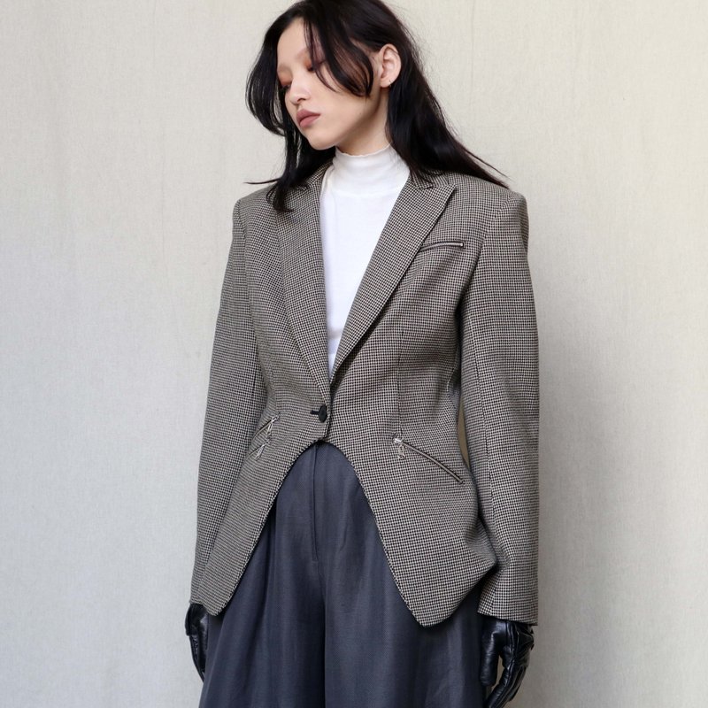 南瓜Vintage。DKNY 千鳥紋 特殊 拉鍊 西裝 外套 - 女西裝外套 - 羊毛 
