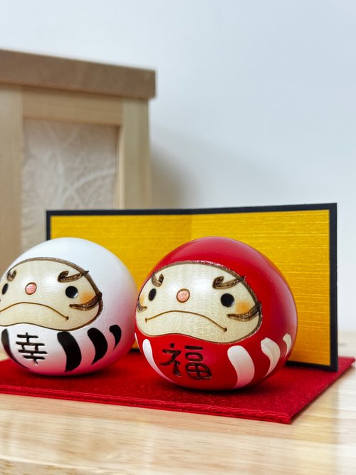 紅白の幸福だるま 紅白の幸福だるま ペアセット 幸福の紅白だるまセット（大）6号