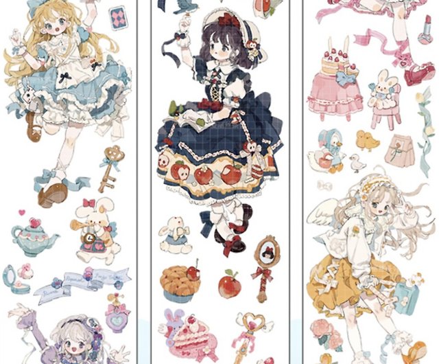 Kawaii Anime Lolita Girls PET Washi Tape Journal Diary Diy