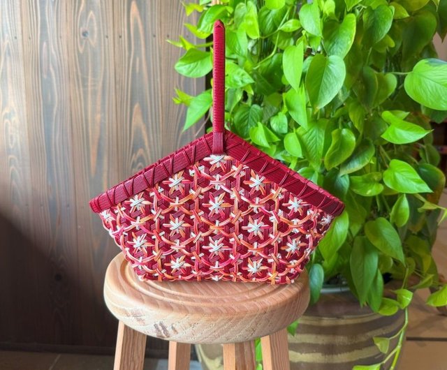 扇型華編みのかご - ショップ Suetake Kago Art 収納用品 - Pinkoi