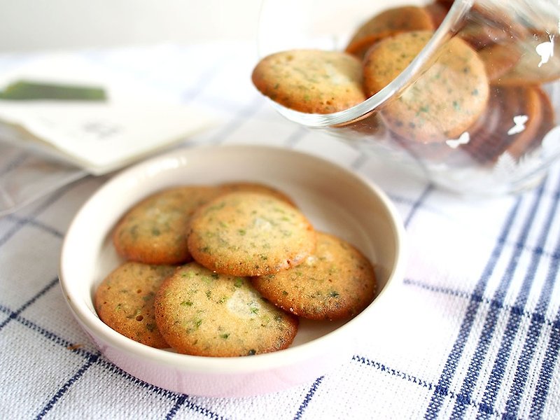 Guru 噜 ゴ 盐 ゴ 盐 Salt Flower Nori Wafer Handmade Biscuits Handbag - Handmade Cookies - Fresh Ingredients Green