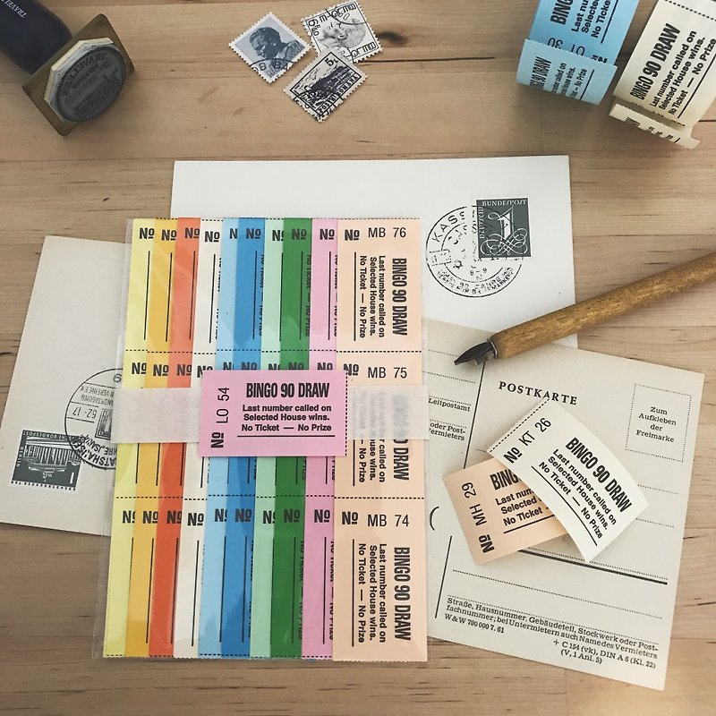 60 American bingo tickets - Wood, Bamboo & Paper - Paper 