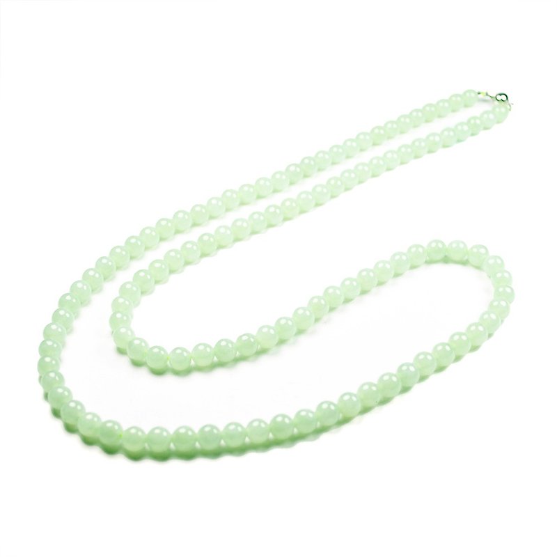 Jadeitei Light Green Color Bead Bracelet 14 Karat Gold Clasps - Necklaces - Jade Green