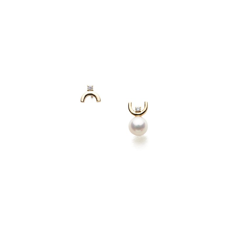 Rainbow Pearl Earrings 925 Silver Thick Plated 18K Gold Rina Pearl Earrings - Earrings & Clip-ons - Pearl Gold
