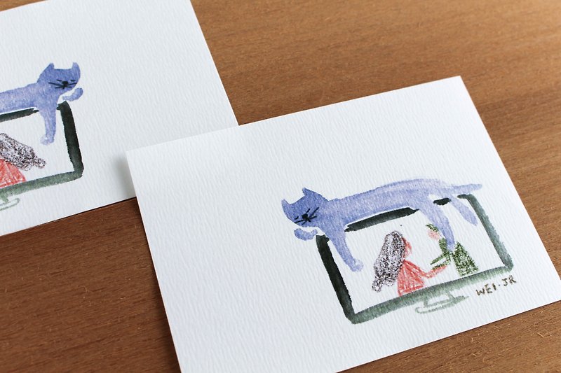 Meow daily small card to see me - Cards & Postcards - Paper Blue
