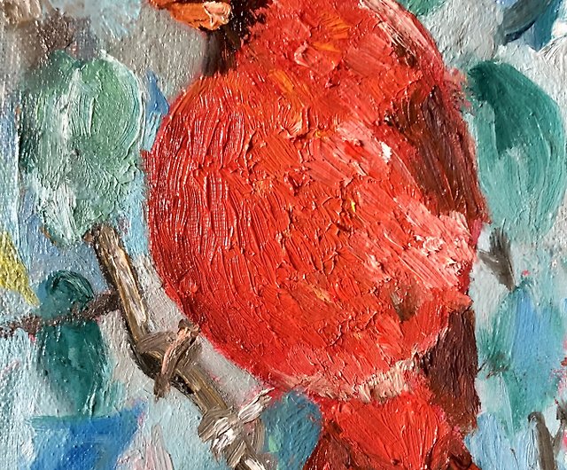 油絵 彩り(色鳥)1 - 美術品・アンティーク・コレクション