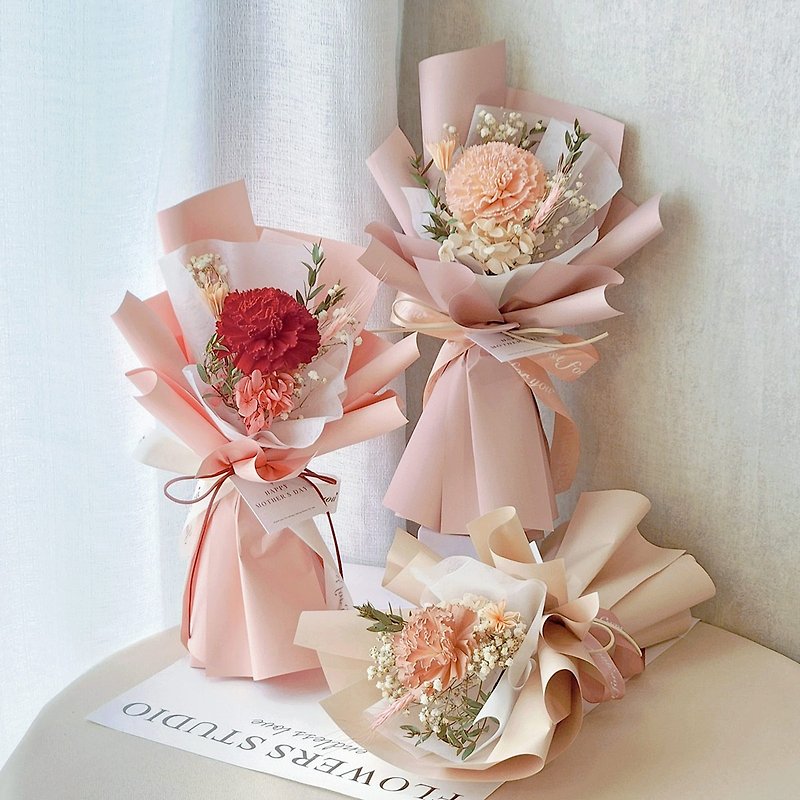 G05/Sora Carnation Transparent Bag Bouquet Mother's Day Bouquet - Dried Flowers & Bouquets - Plants & Flowers 