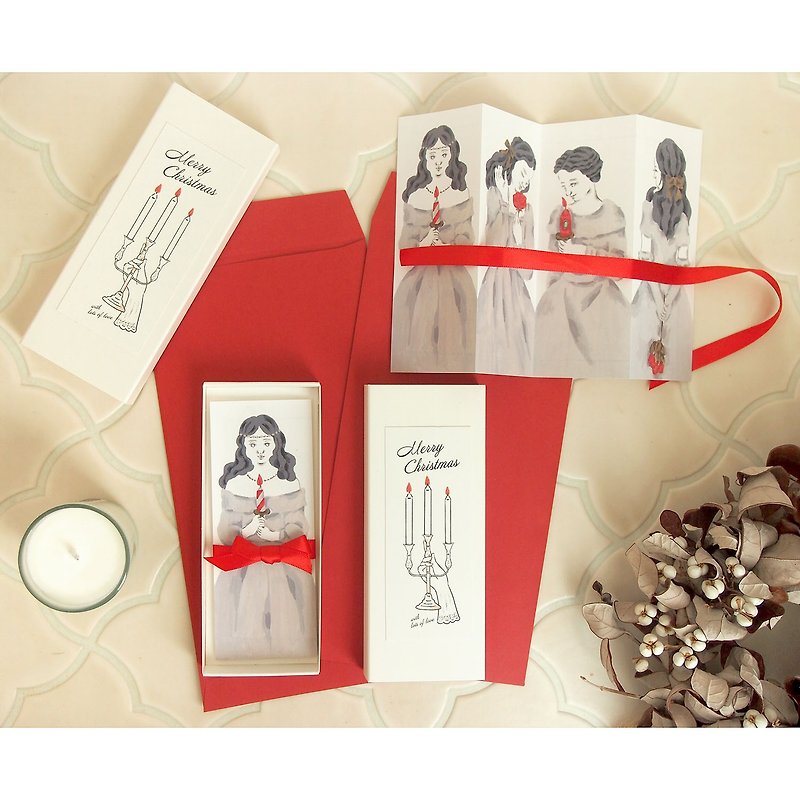 クリスマスカードボックス　聖なる祈りの小箱 - 卡片/明信片 - 紙 紅色