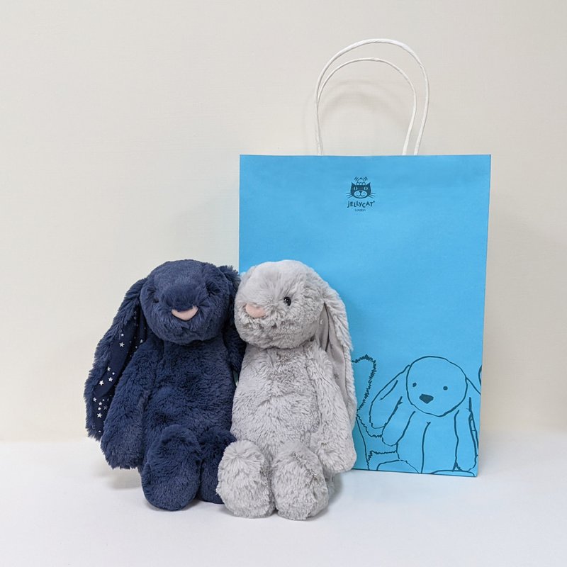 英國Jellycat 兔年兔子星星兔子禮物組 星光藍+清新灰星 雙入兔 - 寶寶/兒童玩具/玩偶 - 聚酯纖維 多色