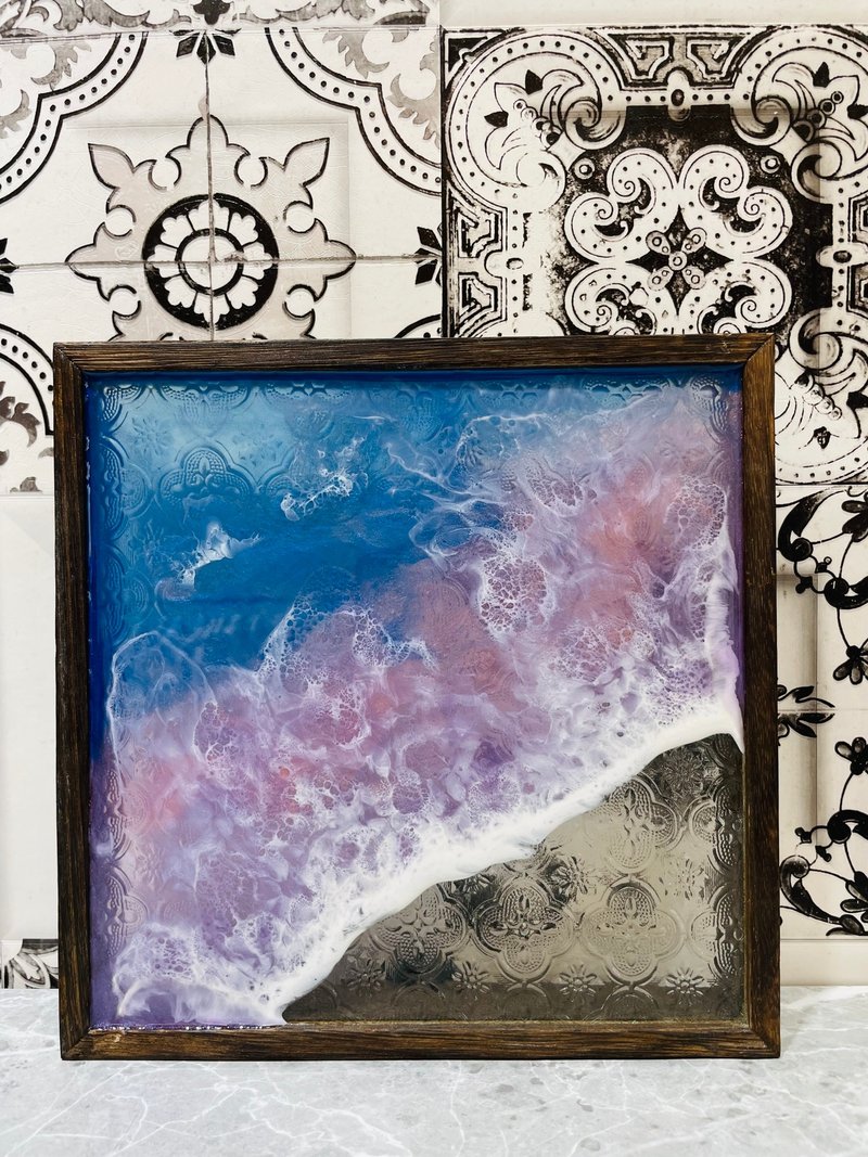 復古窗花玻璃海浪壁畫 - 壁貼/牆壁裝飾 - 玻璃 藍色