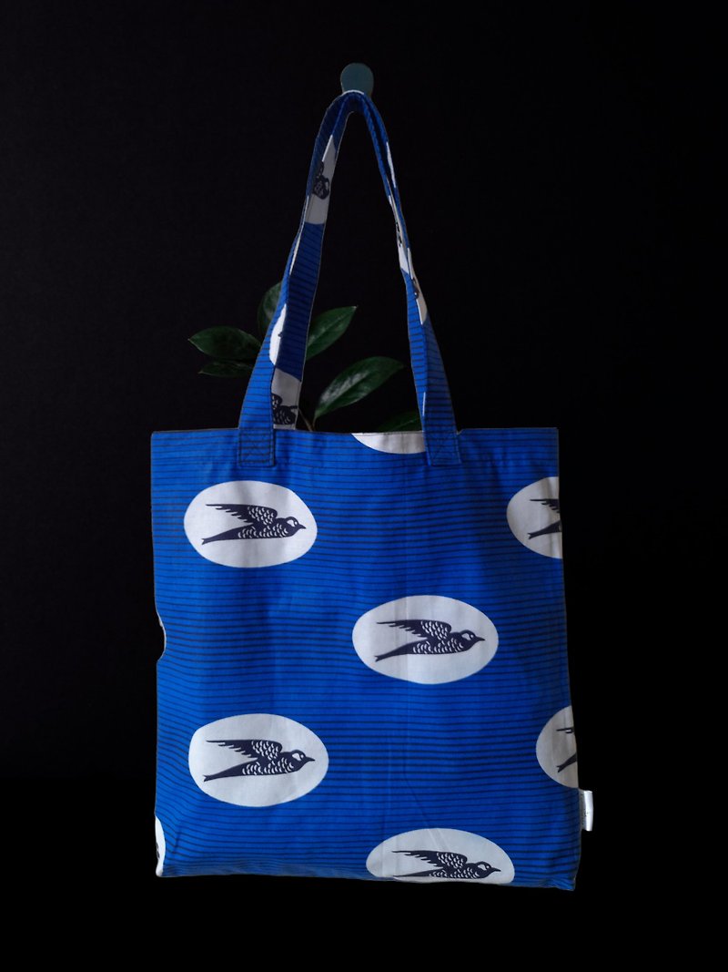 Handmade Summer  African Print Cotton Tote Bag Ankara - 手袋/手提袋 - 棉．麻 藍色