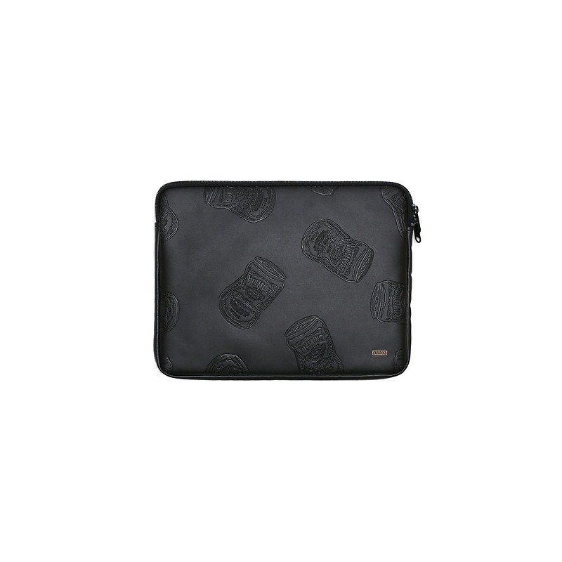 Filter017 Whiskey Can Pattern Twisted Cans - Tablet & Laptop Cases - Genuine Leather Black