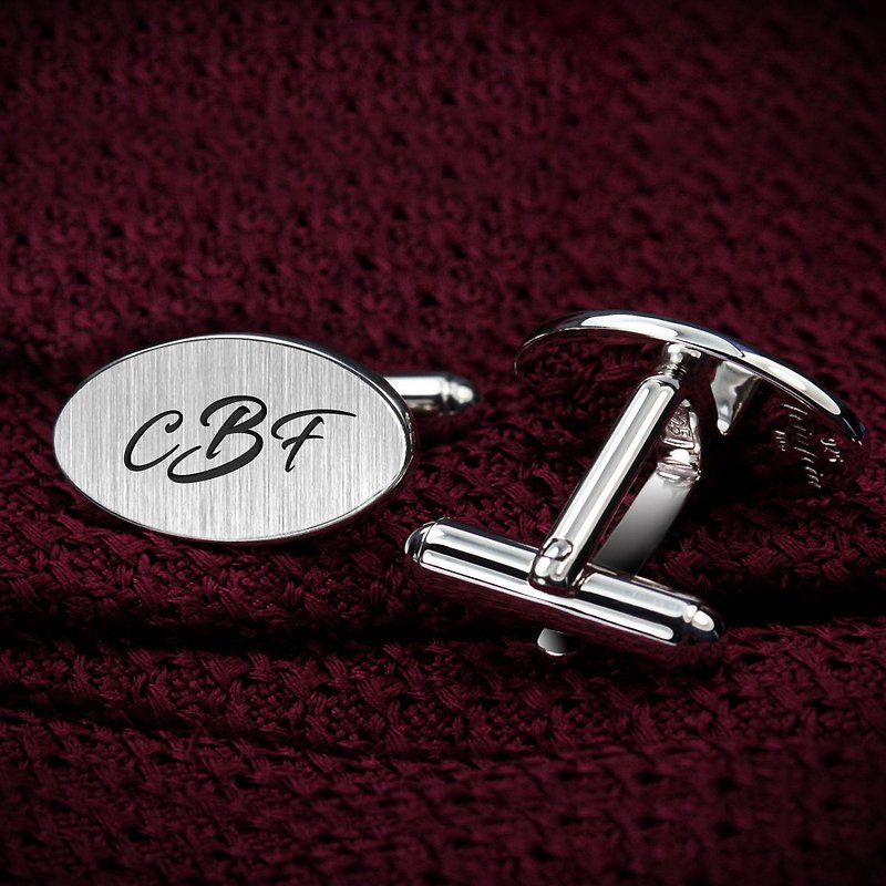Initials Cufflinks - Personalized Cufflinks engraved with initials - Cuff Links - Sterling Silver Silver