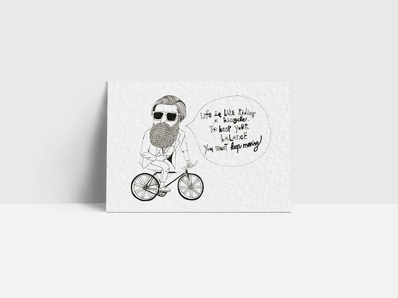 1051 | Life Is Like Riding A Bicycle | Postcard - การ์ด/โปสการ์ด - กระดาษ 