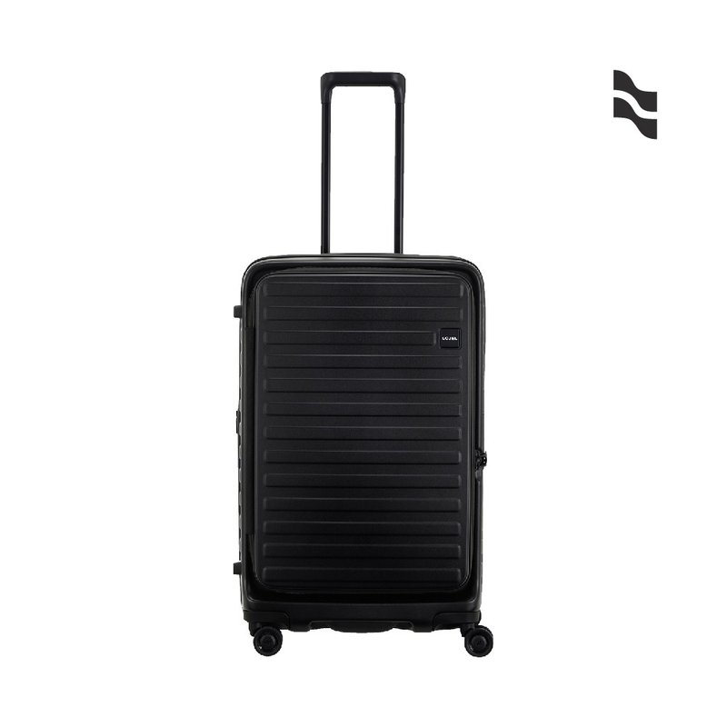 升級版【LOJEL】CUBO FIT 28吋前開擴充防盜拉鍊箱 酷黑 - 行李箱/旅行袋 - 其他材質 黑色