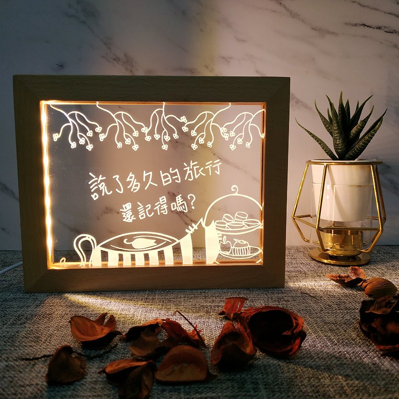 [Customized Products] Space Atmosphere Decorations Daily Night Light-Afternoon Cat - โคมไฟ - ไม้ สีนำ้ตาล